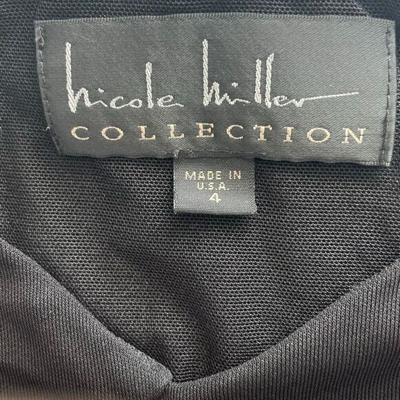 EUC! Nicole Miller Collection Black Sleeveless Midi Chest Cut Out Dress - Size 4 - Picture 7 of 7